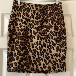 Multicolored Leopard Print Pencil Skirt